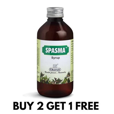 Charak Spasma Syrup 200ml  ( Buy 2 Get 1 Free ) Ayurvedic Respiratory Support