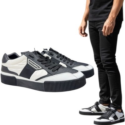 Dolce & Gabbana Miami Leather And Fabric Low Top Sneakers Black Mens Size 43