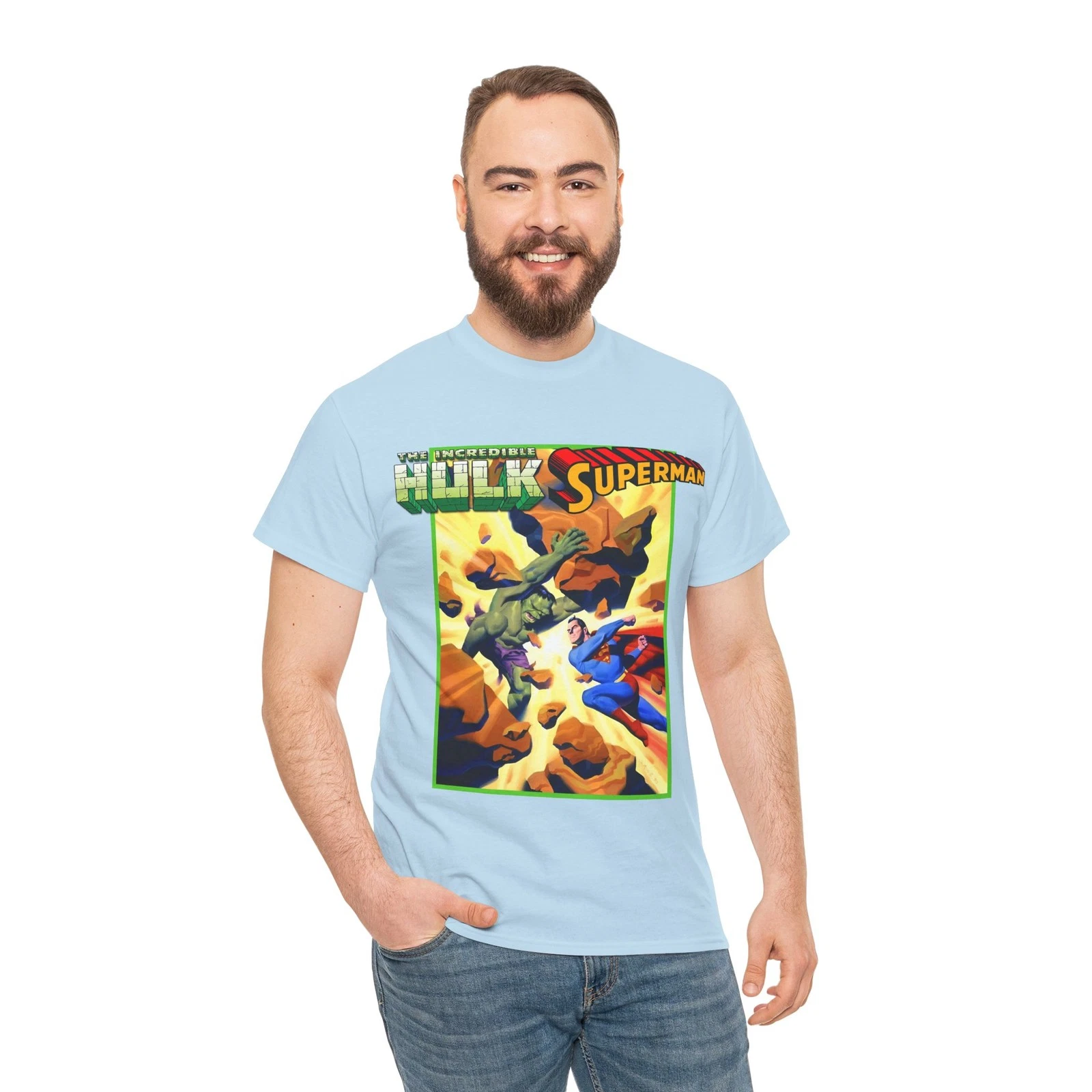 Hulk Vs Superman T-Shirt - Steve Rude Art - DC Comics & Marvel 90s Crossover