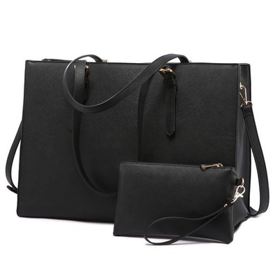 Laptop Bag for Women, Fashion Computer Tote Large Capacity, Leather Shoulder ...