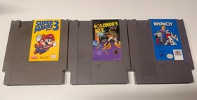 3 Nintendo NES Game Lot Mario Bros 3 Paperboy Solomon's Key Tested Cleaned