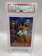 1995-96 Topps Finest Mystery Borderless Refractor/Gold #M13 Larry Johnson PSA 8