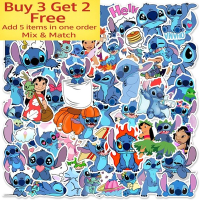 #ad #ad 50pcs Waterproof Vinyl Stickers Lilo Stitch Cartoon Luggage Phone Laptop Fridge $6.95