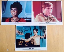 STAR TREK HANDSIGNIERT 8X10er X 3 - NICHOLS, TAKEI & KOENIG.