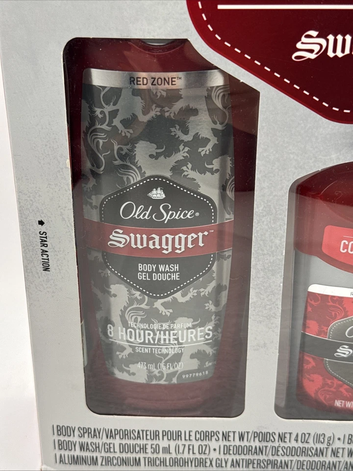 Nuevo de Lote Antiguo Spice Swagger Set de Regalo 5 Piezas Jabón Corporal Desodorante y Spray Corporal Zona Roja Foto 2 de 4