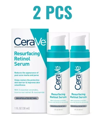 2 Pack CeraVe Resurfacing Retinol Serum 30ml; BRAND NEW IN BOX; FREE DELIVERY