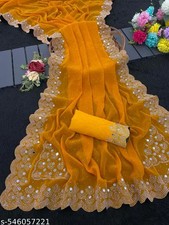 Women's Chiffon Saree with Running Blouse Piece