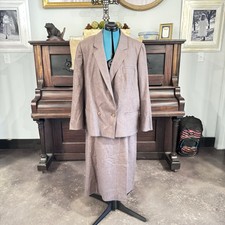 Vintage Evan Picone Wool Skirt Sz 38 Jacket Suit Sz 44/ 2 pc Set Womens Brown
