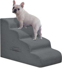 Dog Stairs for Small Dogs and Cats, 20" H 4 Steps Dog Ramp for High