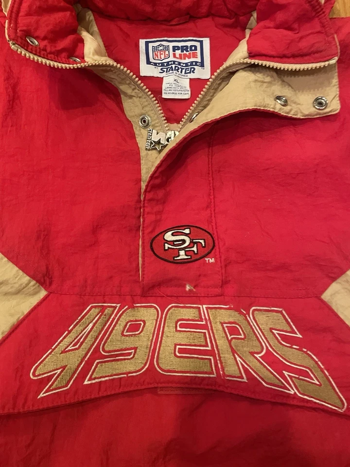 Chaqueta Pullover Vintage San Francisco 49ers Starter 1/4 Cremallera JUVENTUD XL Foto 2 de 4