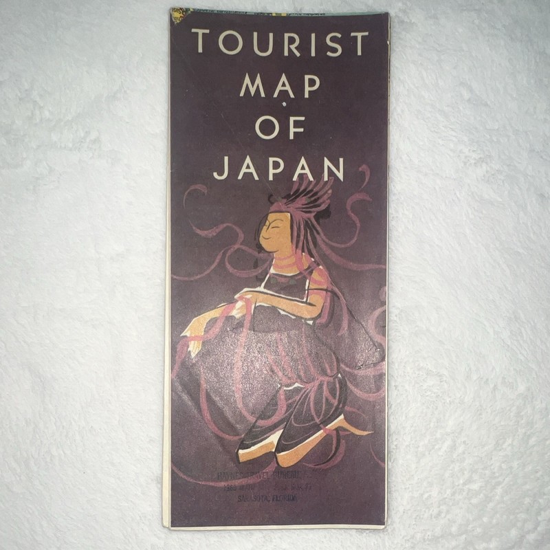 Tourist Map of Japan Fold-Out Map Brochure Japan Tourist Association 1961