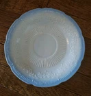 Alice (Blue Trim) by Anchor Hocking - Saucer - Vintage Fire-King Floral USA