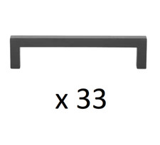  33 GLIDERITE 5 in. Matte Black Solid Square Slim Cabinet Drawer Bar Pulls