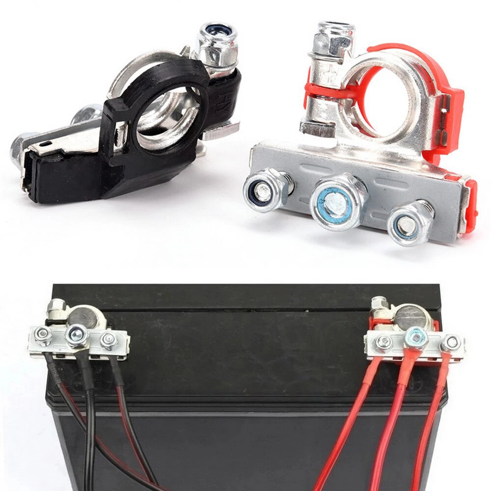 2X Car Battery Terminal Connectors Top Post Positive Negative Quick Release Clip