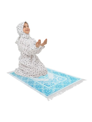 Vestido de Oración para Niña Elanesa Estrella Estampado con Bufando en la Cabeza (4-13 Años) - Imagen 3 de 3