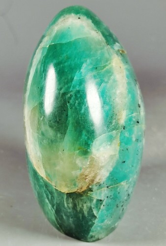 AMAZONITE w/ SMOKY QUARTZ Crystal Polished Freeform Standup Stone - Madagascar - Picture 8 of 9