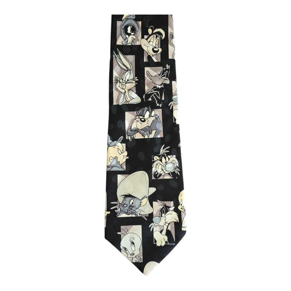 Juego de 4 corbatas de seda o poliéster Warner Brothers - Looney Tunes años 90 Foto 3 de 4