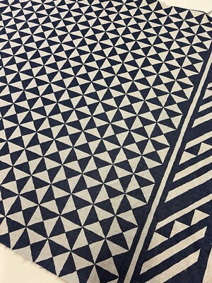 Schumacher Designer Fabric  Nuba  Indigo on natural