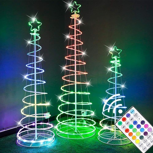 6 Green Led Lighted Outdoor Spiral Rope Light Christmas Tree Shelly