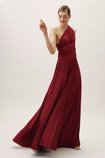 Anthropologie x BHLDN twobirds Ginger Convertible Maxi Dress In Bordeaux $310