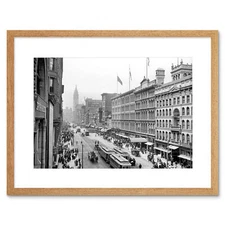Market Street From Eighth Philadelphia Pa Old BW Framed Wall Art Print