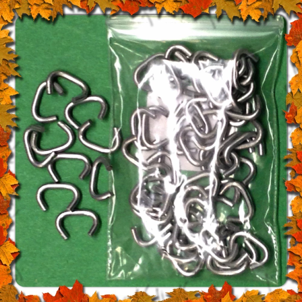 100 Hog Rings 3/8" Galvanized Tags Shock Cord Crab Pots Tag Hook