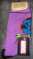 NEW BioWorld Marvel Black Panther Crew Socks Size 9-12 Purple NEW