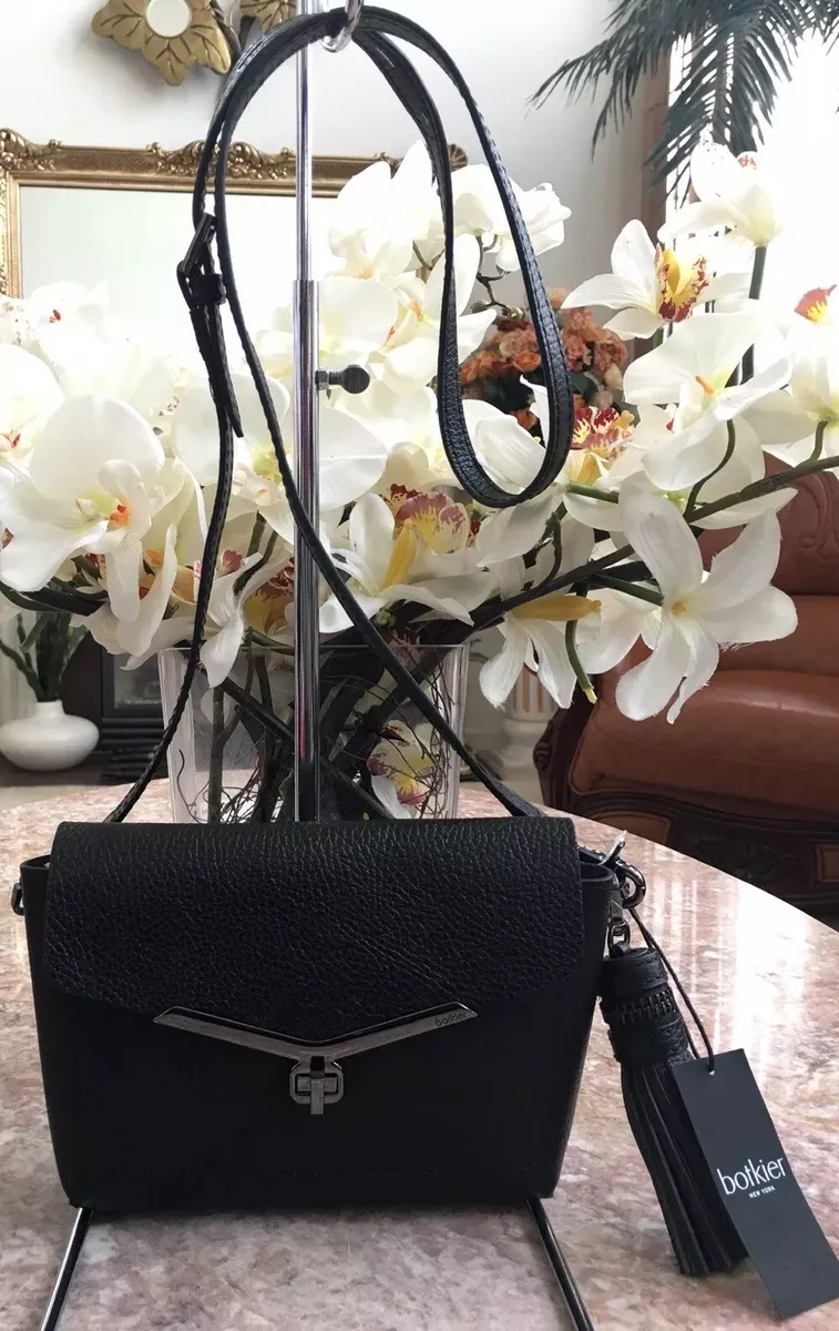 NWT Botkier Black Pebble Leather Tassel VIVI Crossbody Shoulder Bag Purse 168
