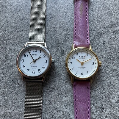 Pair Of Womens Watches Timex And Acqua Both Run Great Bin B
