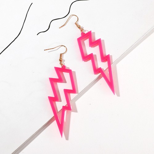 NEON LIGHTNING Flash Earrings Funky Kitsch 80s90s Punk Rock Bolt retro celebrate - Picture 73 of 79