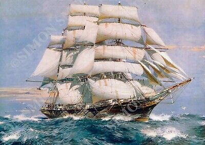 Cutty Sark Print Tea Clipper Ship By Spurling Sailing Tall Ship Ebay