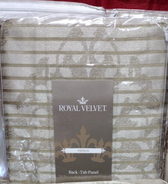 1, JCP Royal Velvet "Pierson" back tab curtain panels 50"x84"ea light