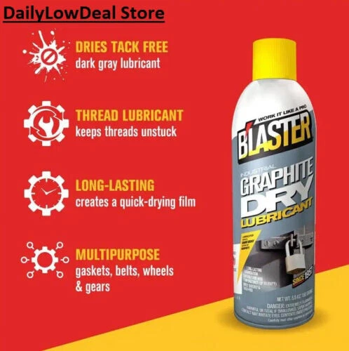 2 PACK - Blaster Industrial Graphite Dry Lubricant Spray 5.5 Oz. MPN: 8-GS  | eBay
