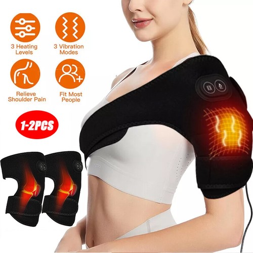 Electric Heated Vibration Knee Joint Brace Therapy Shoulder Massager Pain Relief