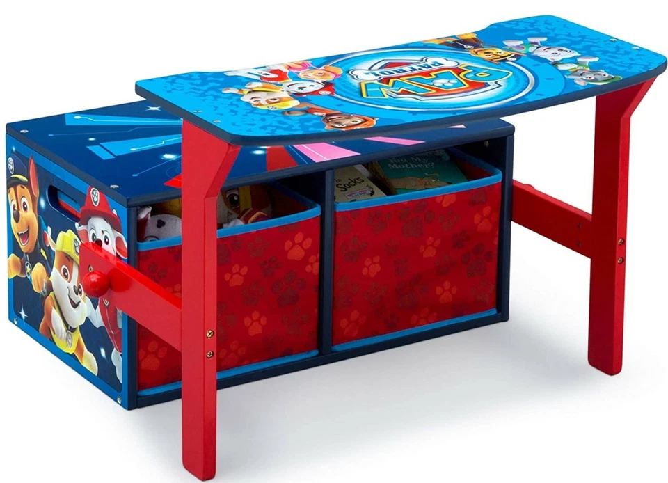 Banco de almacenamiento de escritorio convertible Paw Patrol contenedor niño niña Delta niños muebles nuevo  Foto 3 de 3