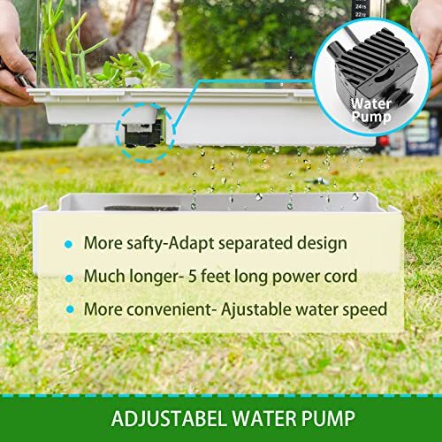 Turtle Tank with Adjustable Water Pump Filter, Full View Visually Small