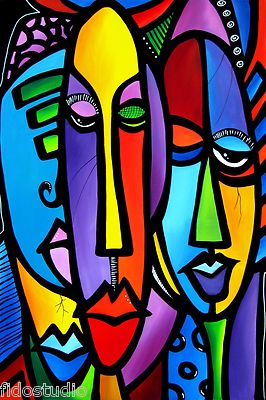 Pop Art Abstract print Modern Whimsical Pop HUGE painting Canvas