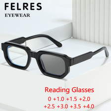 Classic Square Photochromic Reading Glasses For Men Women Outdoor Sunglasses New