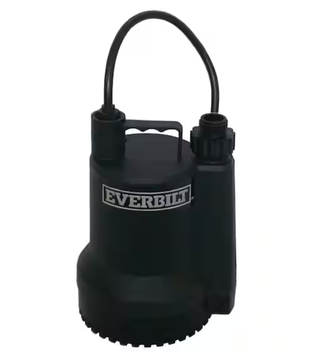 Everbilt SUP54-HD 1/6hp Plastic Submersible Utility Pump 
