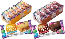 Glico Balance-On Mini Cake Assorted Set 40-Pack Cheesecake & Chocolate Brownie