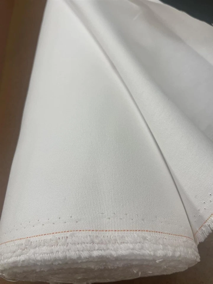 Lona de pato 100 % algodón blanca 7 oz. 60 pulgadas de ancho por yarda Foto 2 de 2