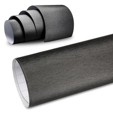 9,8€/m² Premium Aluminium Stahl Auto Folie GRAU gebürstet Luftkanäle alu Titan