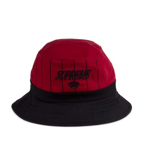 Supreme Pinstripe Bucket Hat Black/Red 