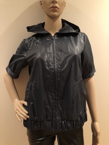 Zenergy By Chico 0 Women’s Windbreaker With Hood Dark Metallic Navy - Picture 2 of 10