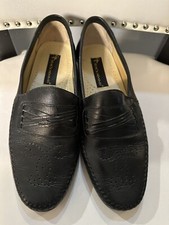 Stacy Adams Men  s Black Leather Loafers Made In Brazil EUC Size 10