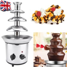4 Tier Electric Chocolate Fondue Fountain Machine For Parties Stainless Steel