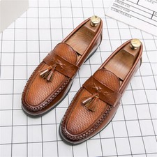 Image of Mens Tassel Loafer, Classic Luxury Smooth Upper Slip-on Penny Loafer for Mens