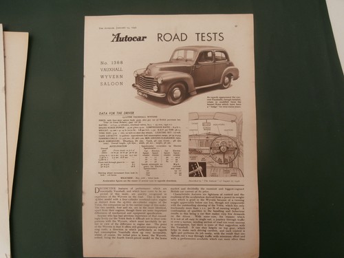 Auto 1949 Vauxhall Wyvern Straßentest.