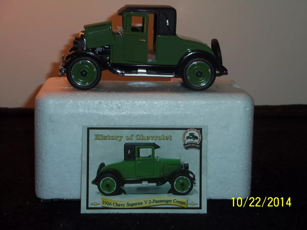 NMMM: History Of Chevrolet, 1926 Superior V, 2 pass coupe, 1939 Sedan Del  1:32