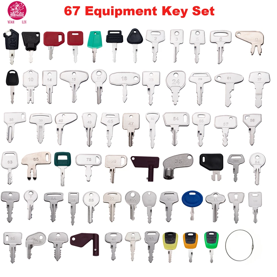 67PCS Heavy Construction Equipment Key Set For Kubota JCB CAT Hitachi Volvo - Image 2 of 4